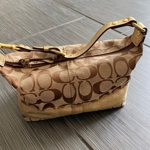 Gold and Brown small Coach purse